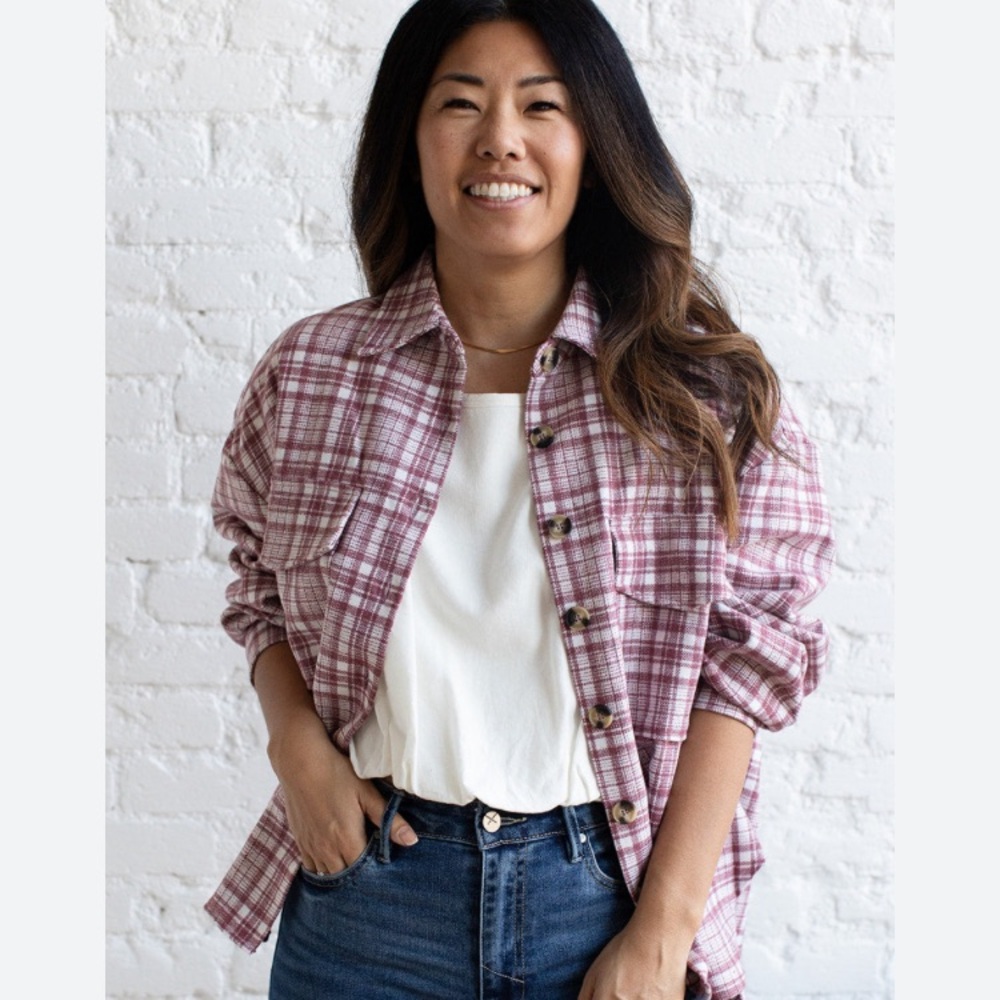 Miou muse women’s plaid shirt. Size S-M